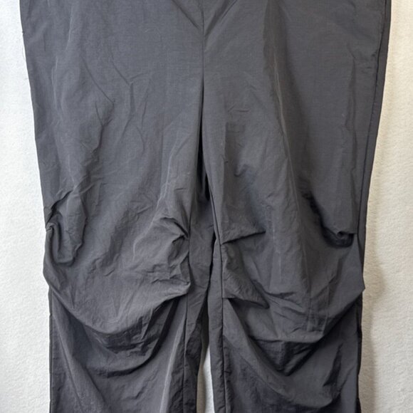 RUE Plus Parachute Pants Size 1X Black Pockets Pull Strings Y2K 100% Nylon 50x30 - Picture 1 of 8